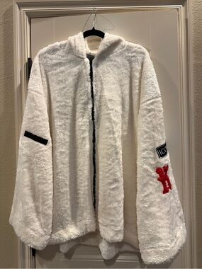 Kendall & Kylie Iconic Sherpa Fluffy Plush Off White Bed Jacket Womens L/ XL NWT